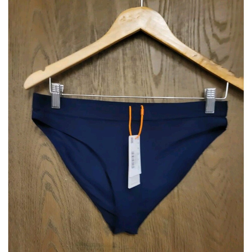 Superdry Women's Bikini Swim Bottoms Sport Briefs Navy Blue Lycra Size 6